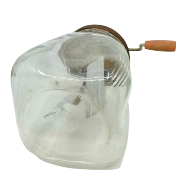 ANTIQUE USA~ "4 QT DAZEY No 4" Hand Crank Butter Churn~GLASS & RED CAST IRON - Picture 3 of 4